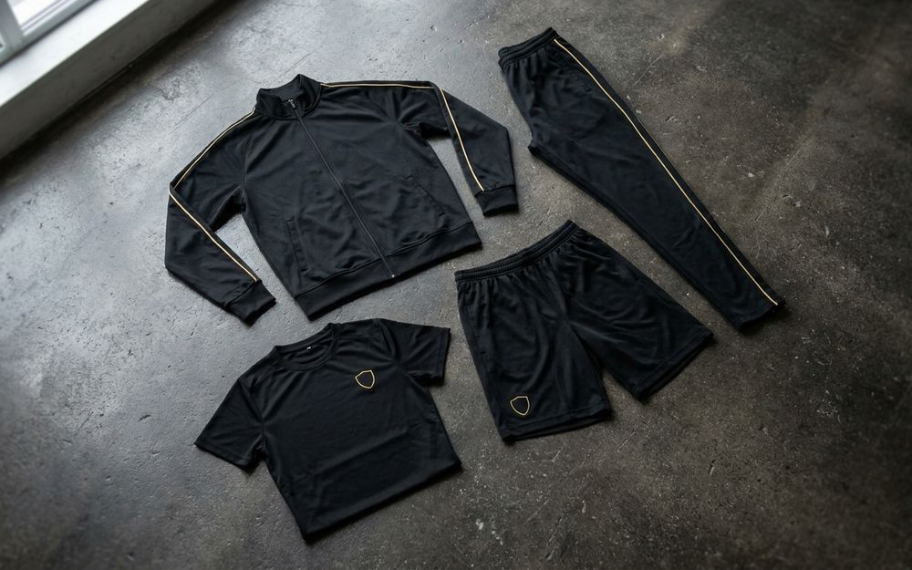 Custom club training tracksuit, top and shorts
